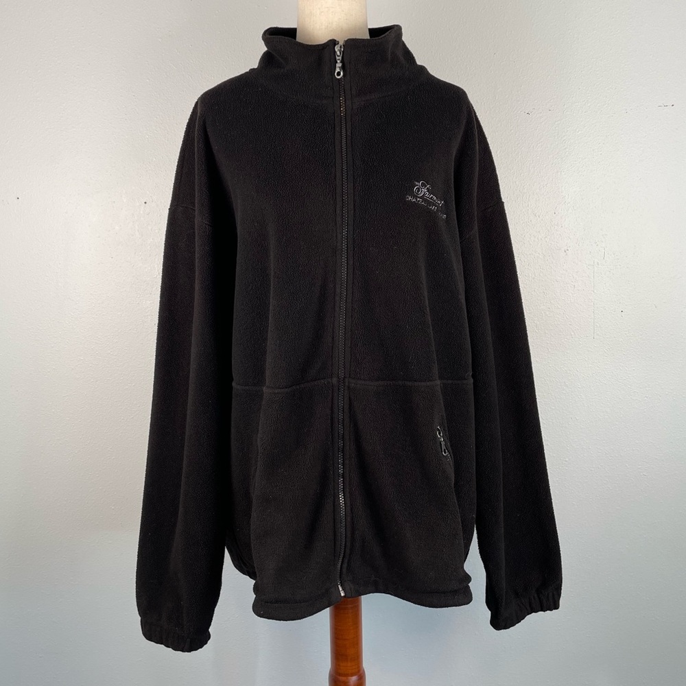 Men’s Black Fleece Jacket Size 2XL EUC